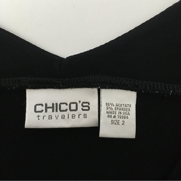 Chico’s Travelers V Neck Black Top - Picture 4 of 8